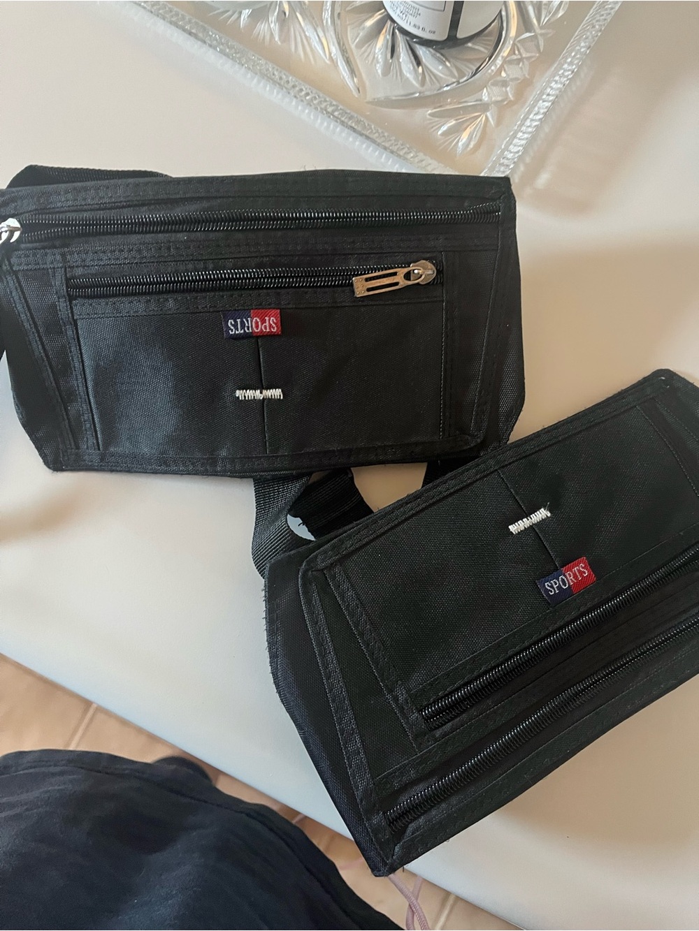 Black Men’s Double Compartment Waist Bag